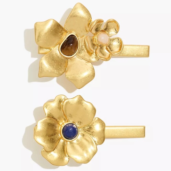 Madewell two pack semiprecious flower hair clip main image 9